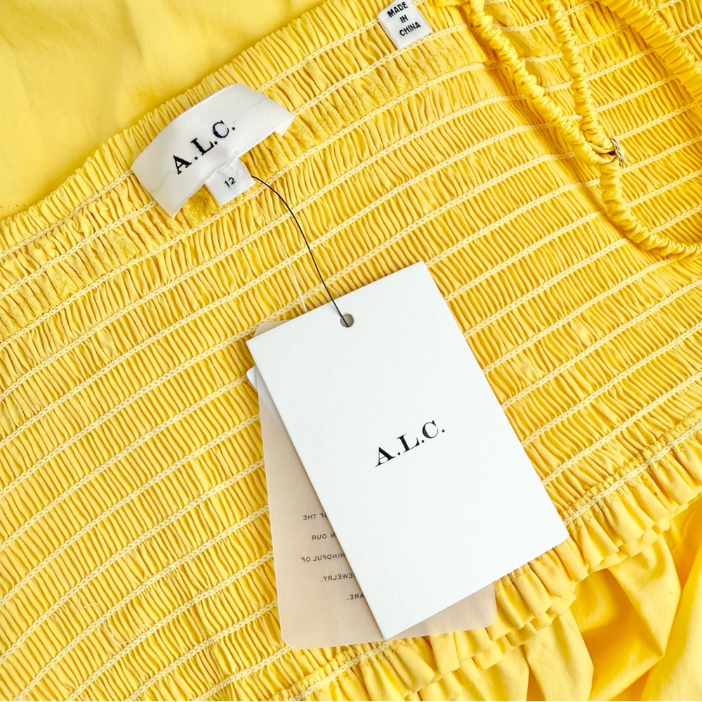 A.L.C. Adriana Dress Yellow Sz 12 NWT - Picture 9 of 13